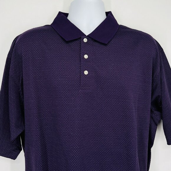 Alan Flusser Golf Performance Mens Size XXL Purple Polo Shirt Mini Dots NWOT - Picture 4 of 10